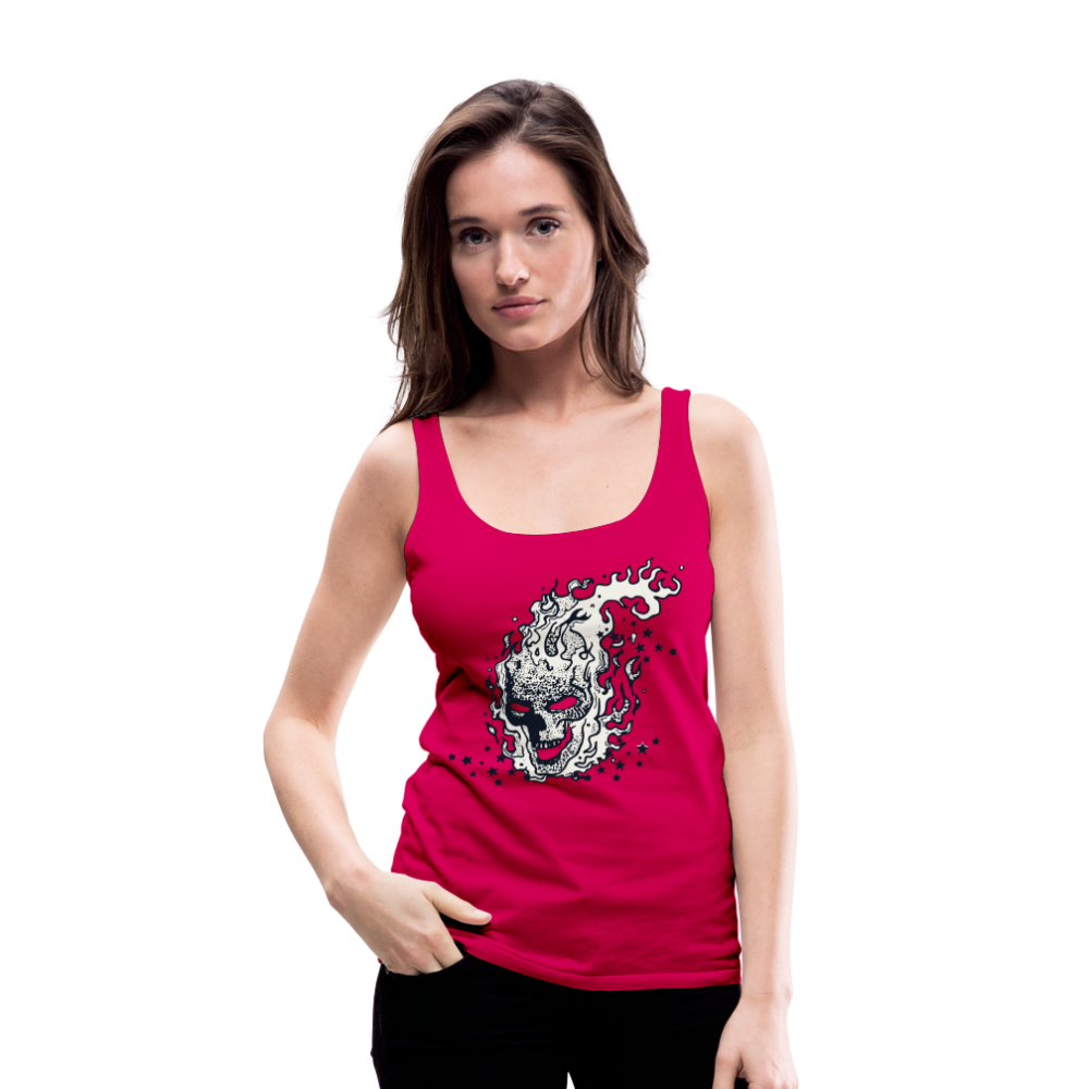 Camiseta de tirantes premium mujer"skull" - dark pink