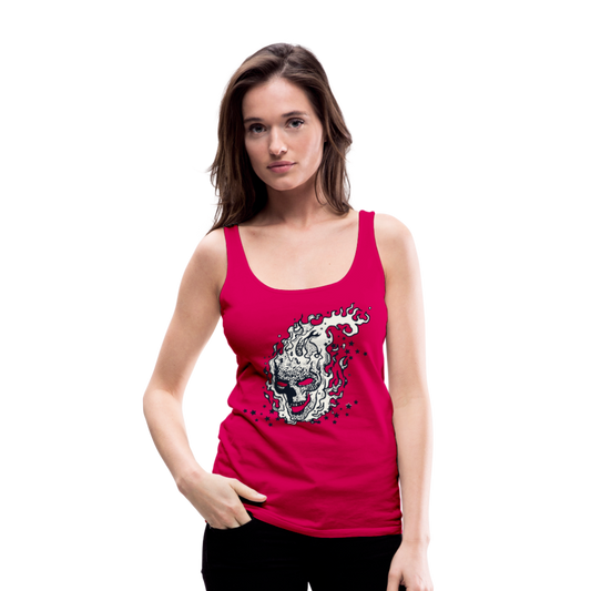 Camiseta de tirantes premium mujer"skull" - dark pink