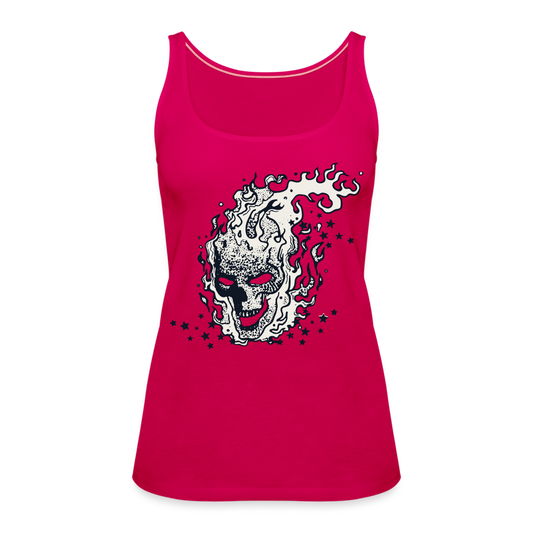 Camiseta de tirantes premium mujer"skull" - dark pink