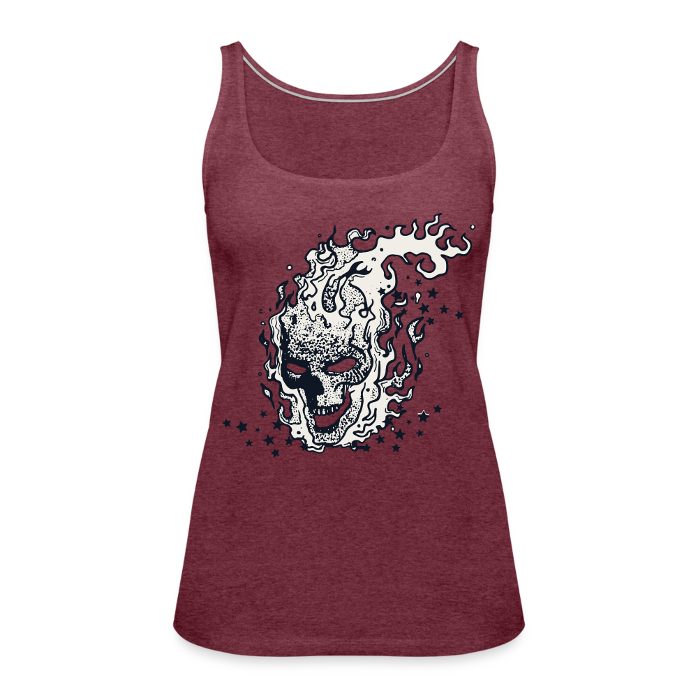 Camiseta de tirantes premium mujer"skull" - heather burgundy