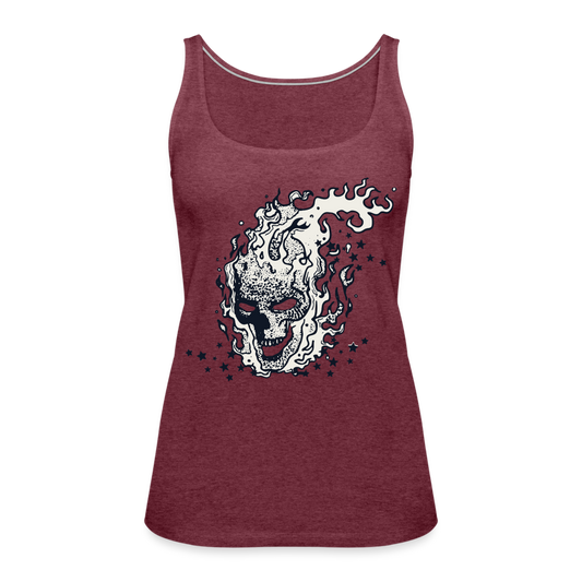 Camiseta de tirantes premium mujer"skull" - heather burgundy