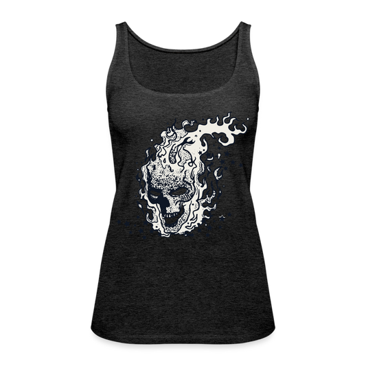 Camiseta de tirantes premium mujer"skull" - charcoal grey