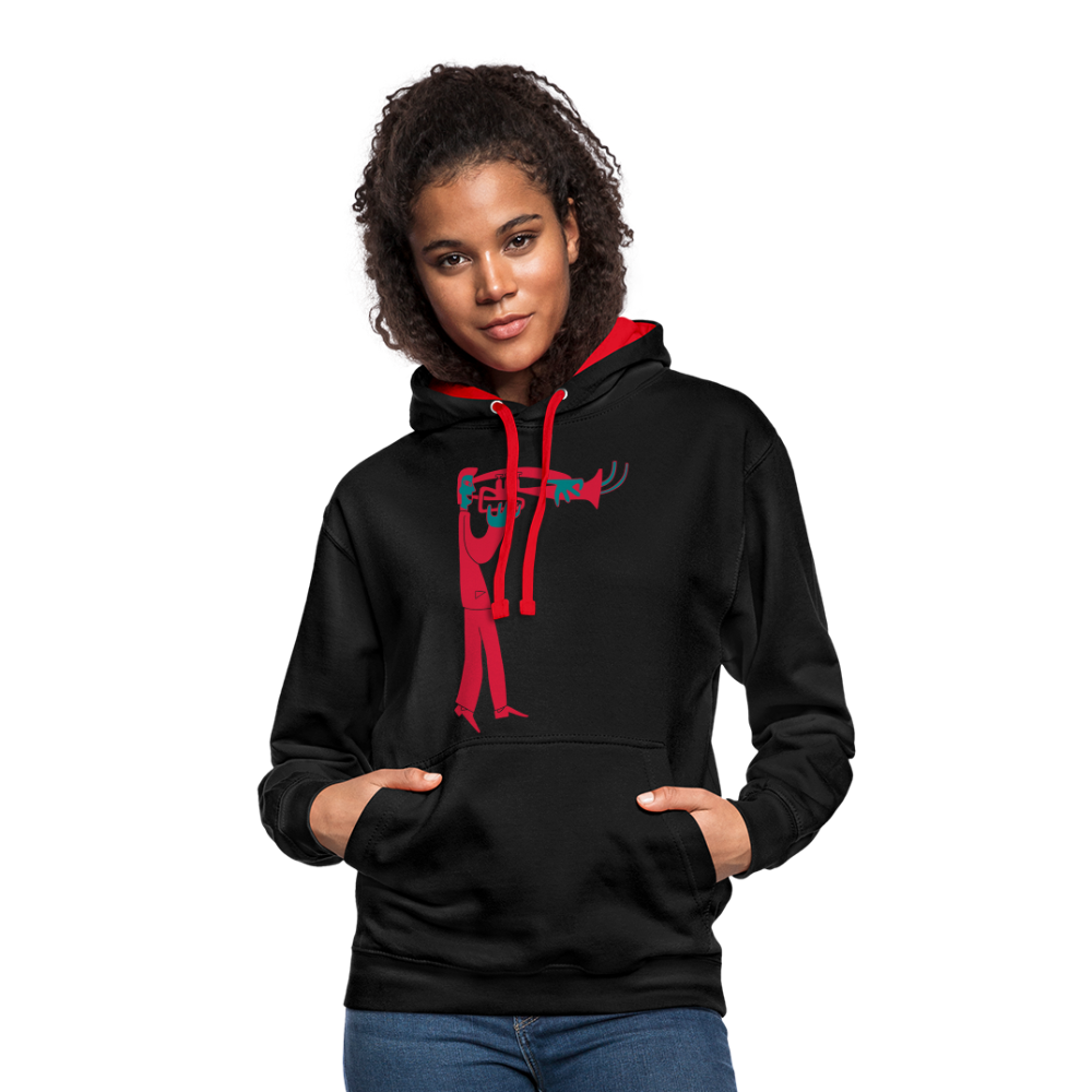 Sudadera con capucha en contraste"instrument" - black/red