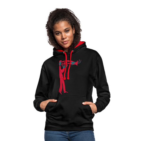 Sudadera con capucha en contraste"instrument" - black/red