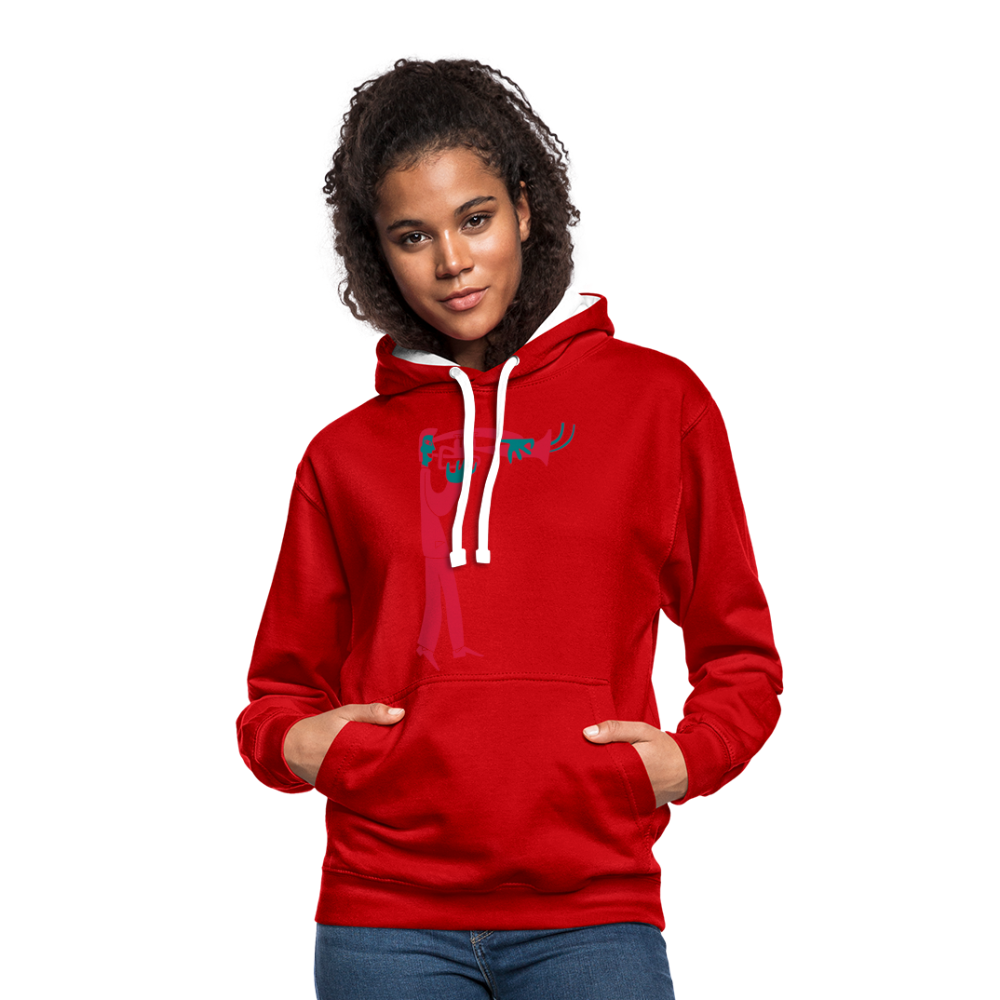 Sudadera con capucha en contraste"instrument" - red/white