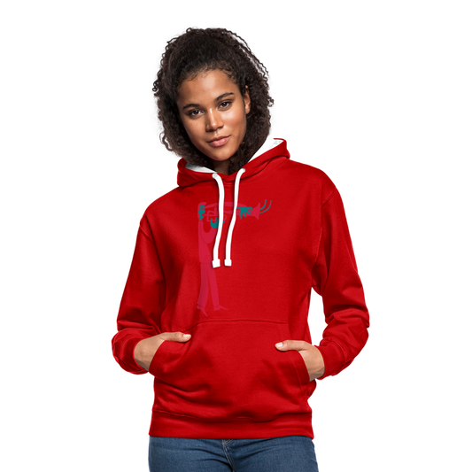 Sudadera con capucha en contraste"instrument" - red/white