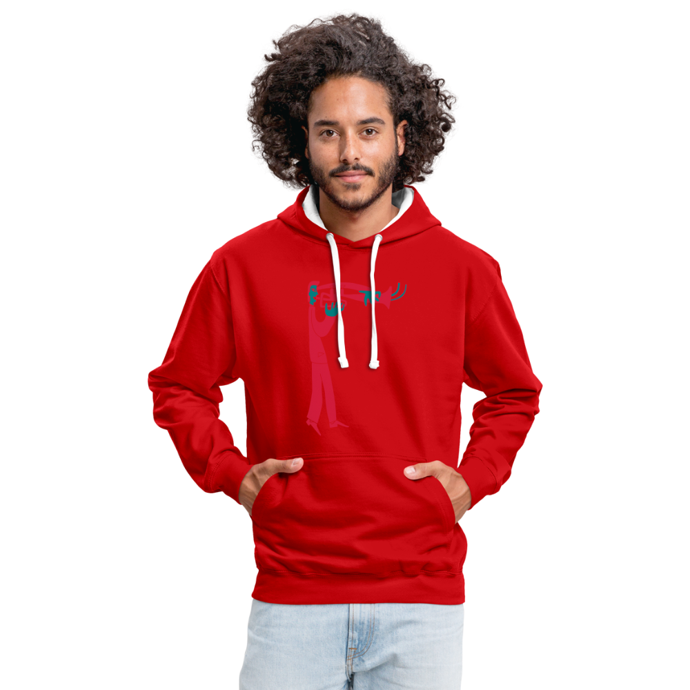 Sudadera con capucha en contraste"instrument" - red/white