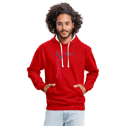Sudadera con capucha en contraste"instrument" - red/white