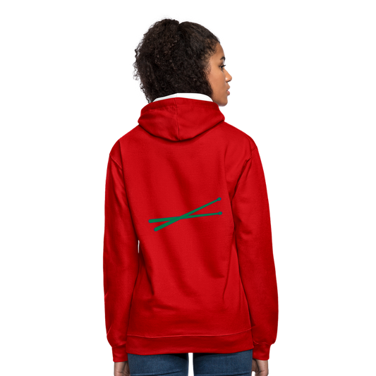 Sudadera con capucha en contraste"instrument" - red/white