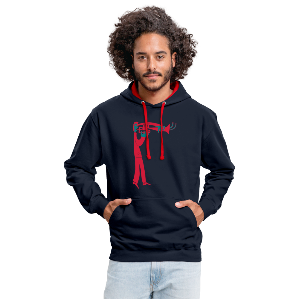 Sudadera con capucha en contraste"instrument" - navy/red