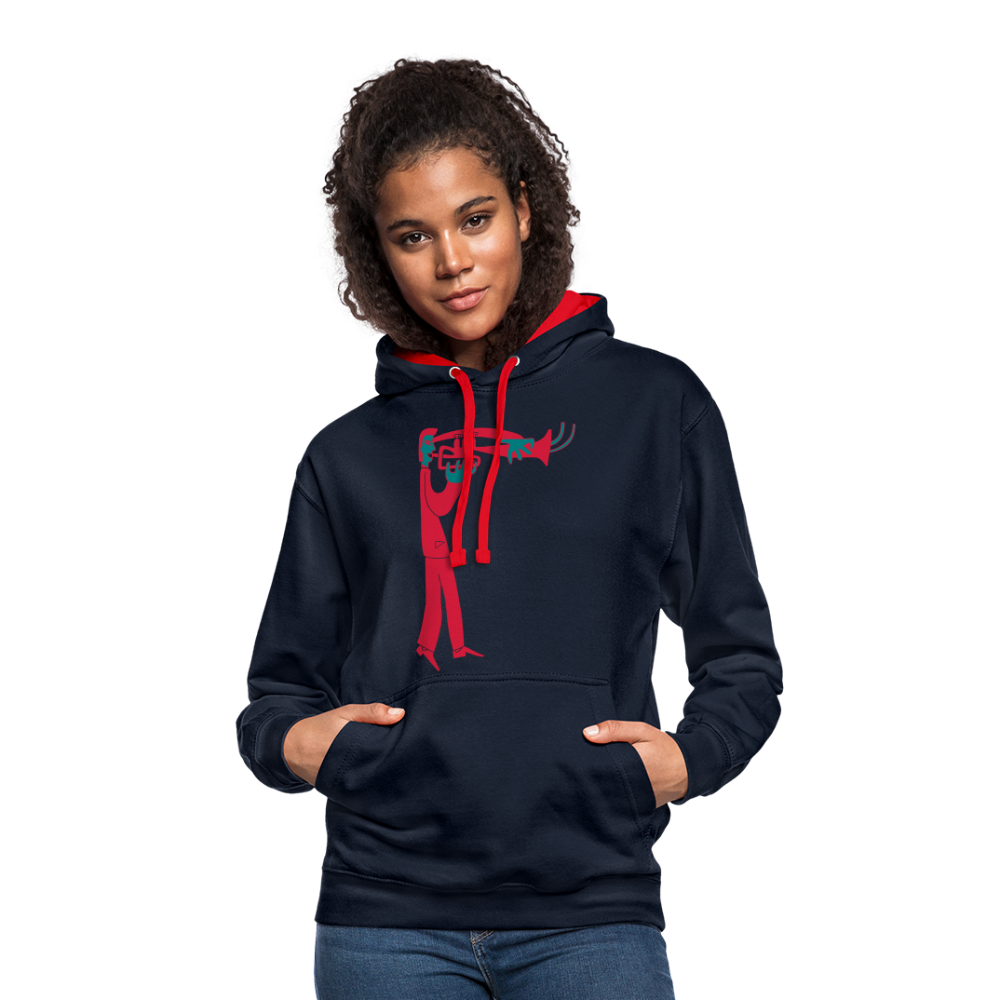 Sudadera con capucha en contraste"instrument" - navy/red