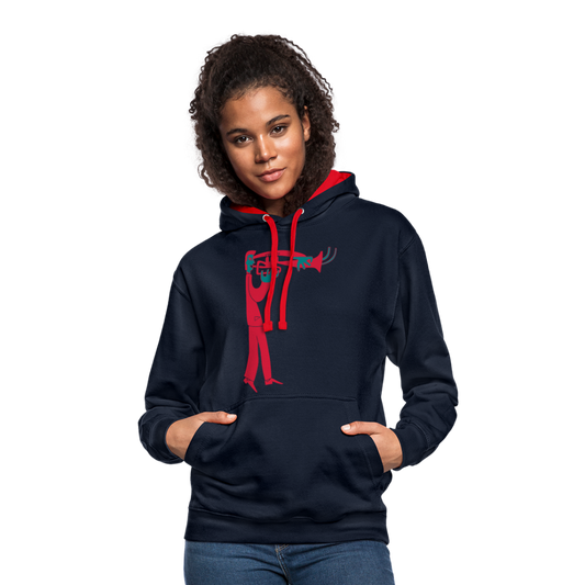 Sudadera con capucha en contraste"instrument" - navy/red