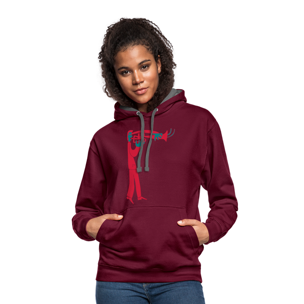 Sudadera con capucha en contraste"instrument" - burgundy/charcoal
