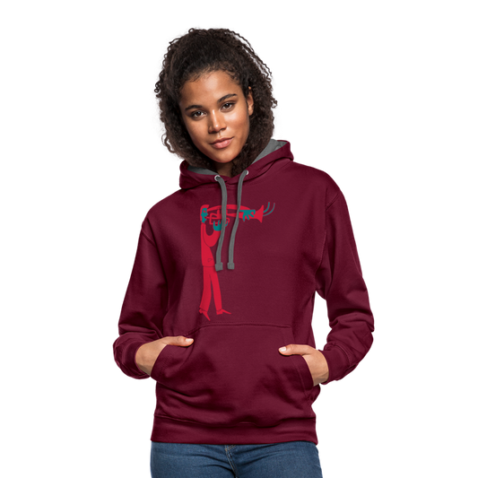 Sudadera con capucha en contraste"instrument" - burgundy/charcoal