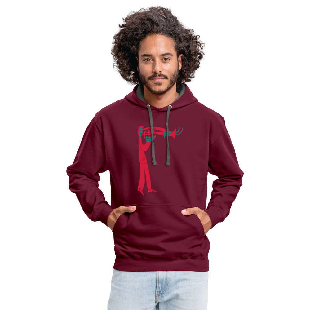 Sudadera con capucha en contraste"instrument" - burgundy/charcoal