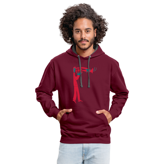 Sudadera con capucha en contraste"instrument" - burgundy/charcoal