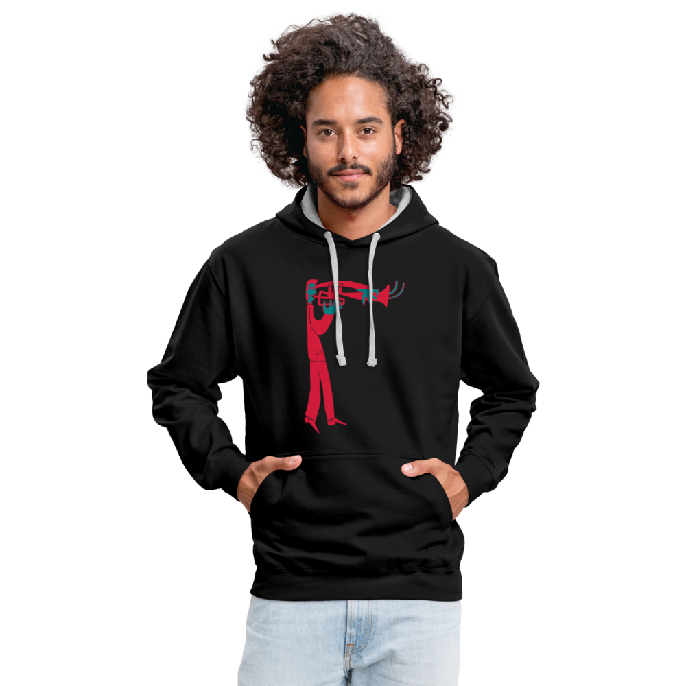 Sudadera con capucha en contraste"instrument" - black/heather grey