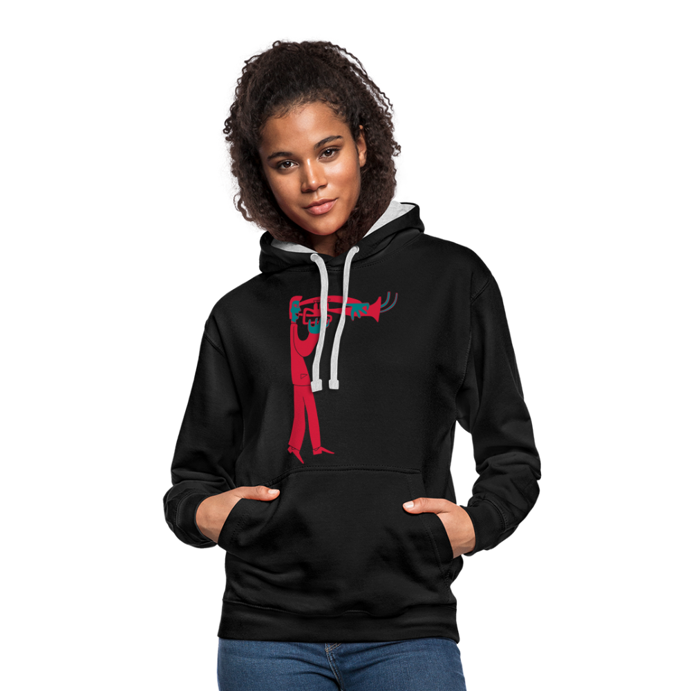 Sudadera con capucha en contraste"instrument" - black/heather grey