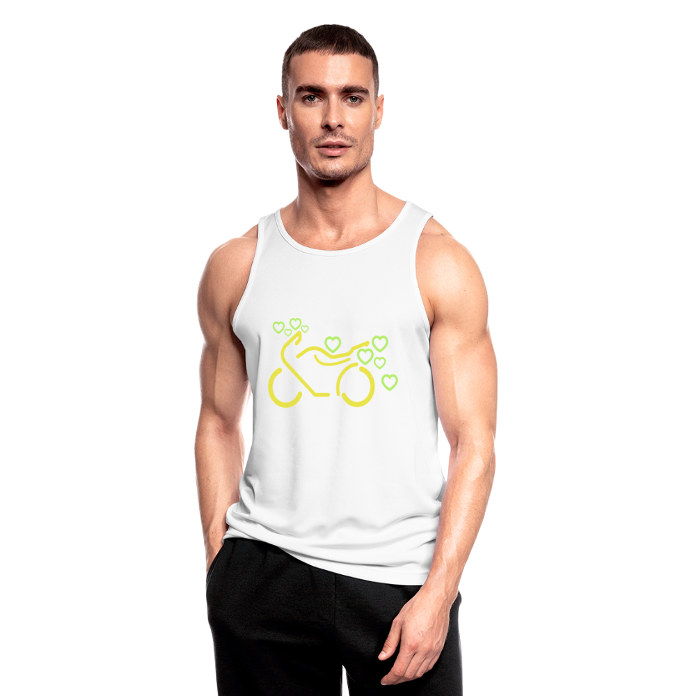 Camiseta sin mangas hombre transpirable"Motorcycle with Hearts" - white