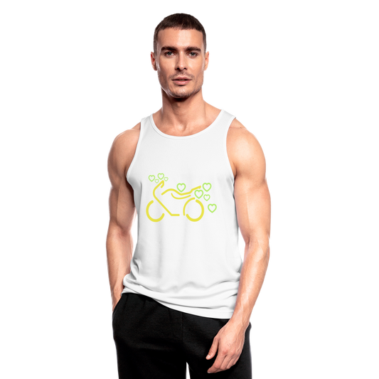 Camiseta sin mangas hombre transpirable"Motorcycle with Hearts" - white