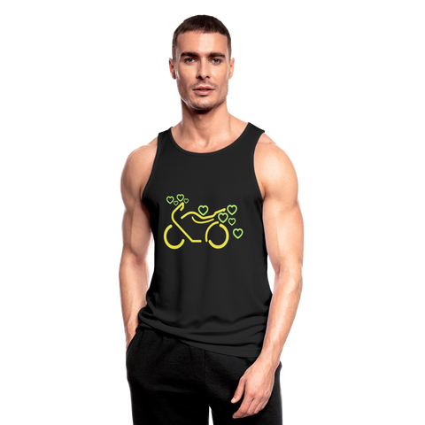 Camiseta sin mangas hombre transpirable"Motorcycle with Hearts" - black