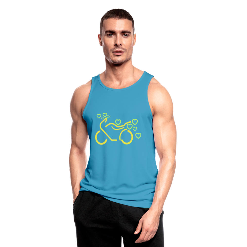 Camiseta sin mangas hombre transpirable"Motorcycle with Hearts" - sapphire blue