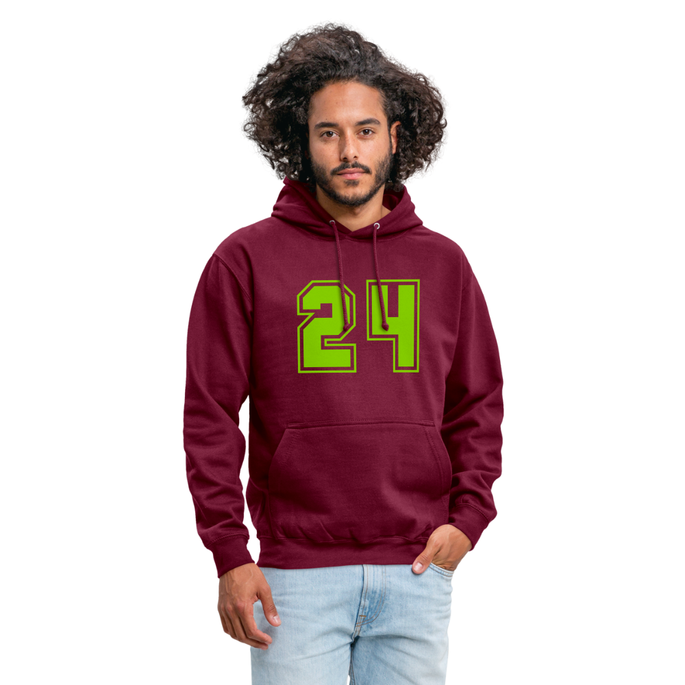 Sudadera con capucha unisex"24" - bordeaux