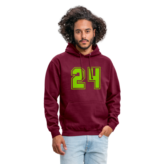 Sudadera con capucha unisex"24" - bordeaux