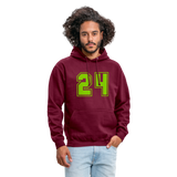 Sudadera con capucha unisex"24" - bordeaux