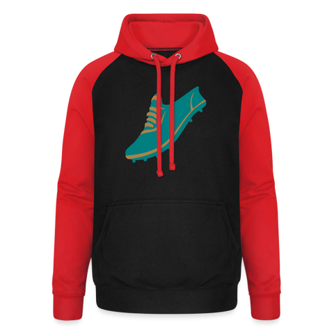 Sudadera con capucha de béisbol unisex"doing fitness" - black/red