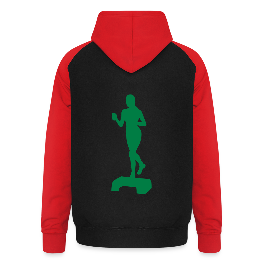 Sudadera con capucha de béisbol unisex"doing fitness" - black/red
