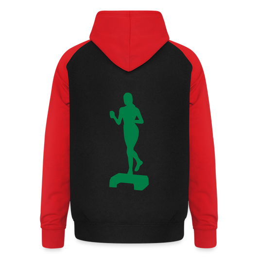 Sudadera con capucha de béisbol unisex"doing fitness" - black/red