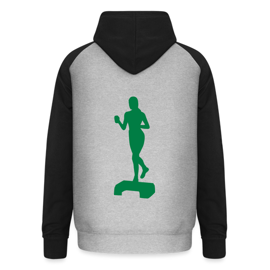 Sudadera con capucha de béisbol unisex"doing fitness" - heather grey/black