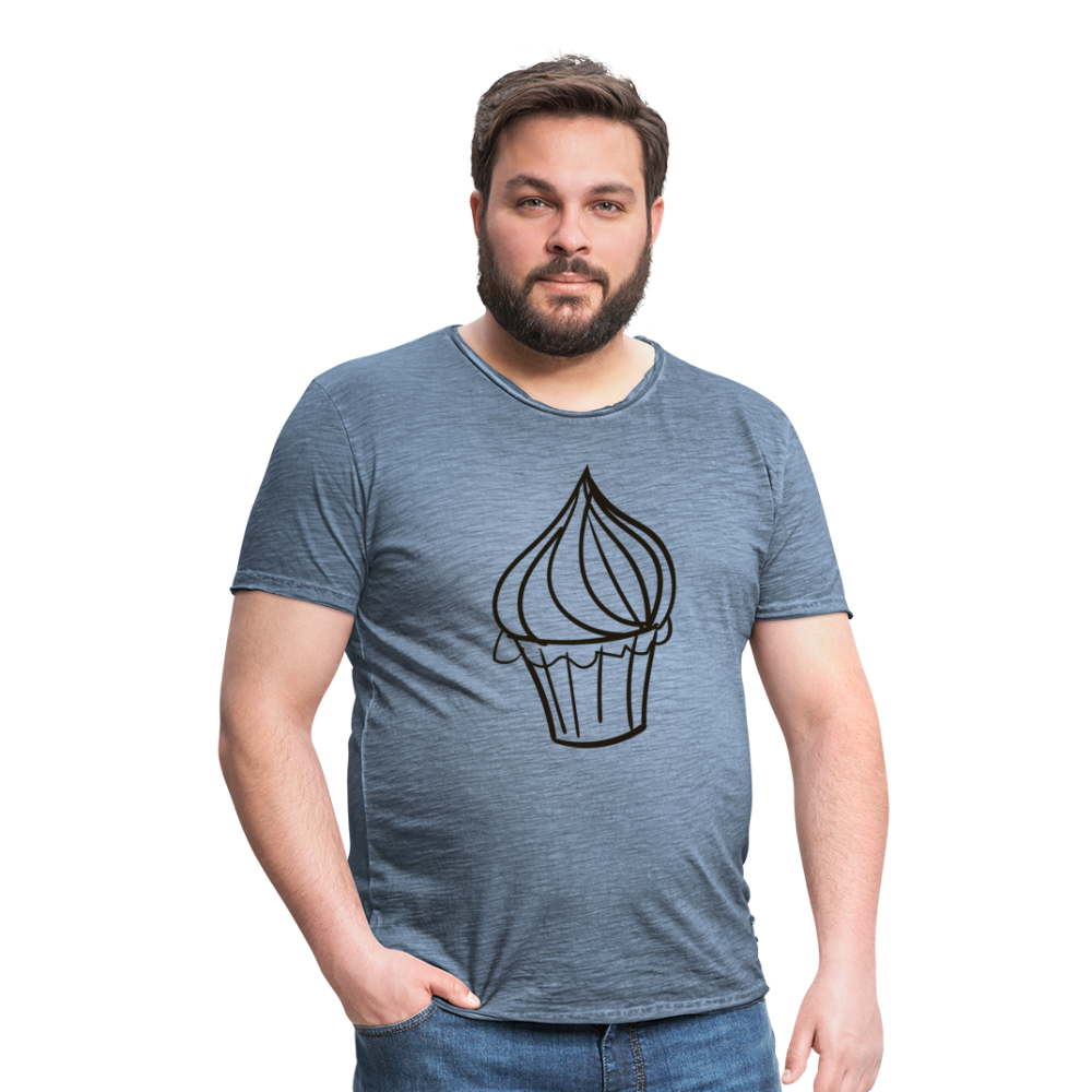 Camiseta vintage hombre"Cupcake" - vintage denim