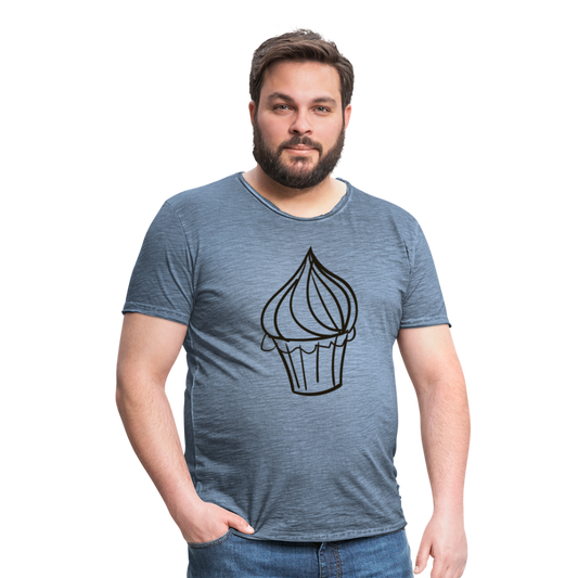 Camiseta vintage hombre"Cupcake" - vintage denim