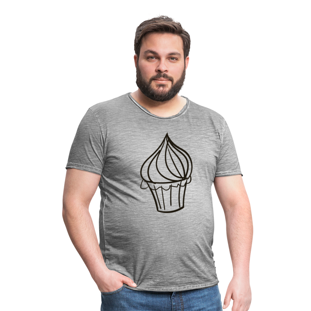 Camiseta vintage hombre"Cupcake" - vintage grey