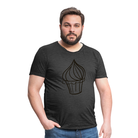 Camiseta vintage hombre"Cupcake" - washed black