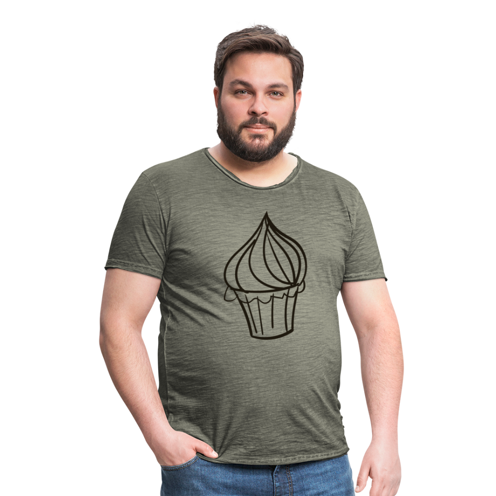 Camiseta vintage hombre"Cupcake" - vintage khaki
