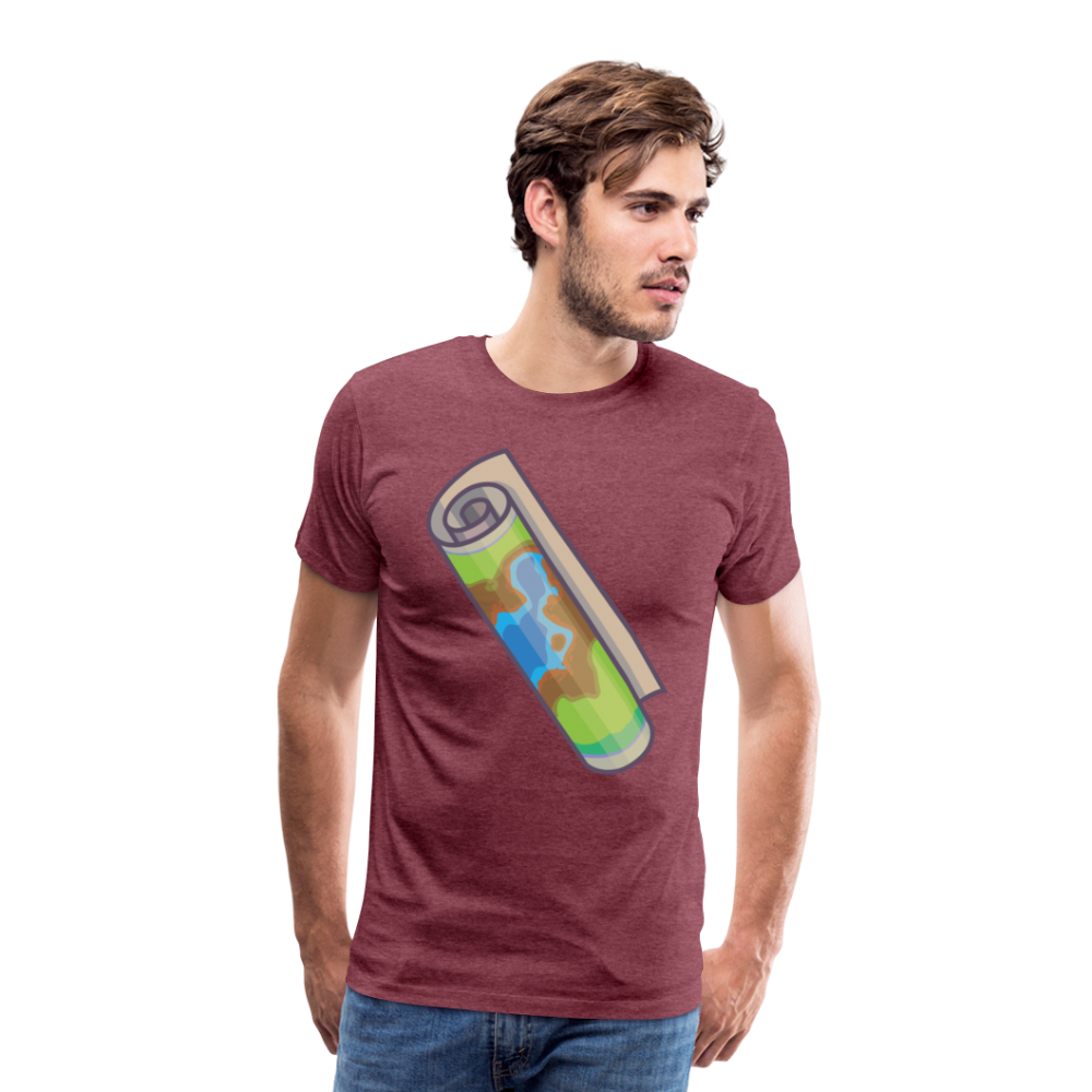 Camiseta premium hombre"Camping" - heather burgundy