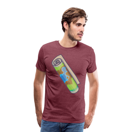 Camiseta premium hombre"Camping" - heather burgundy