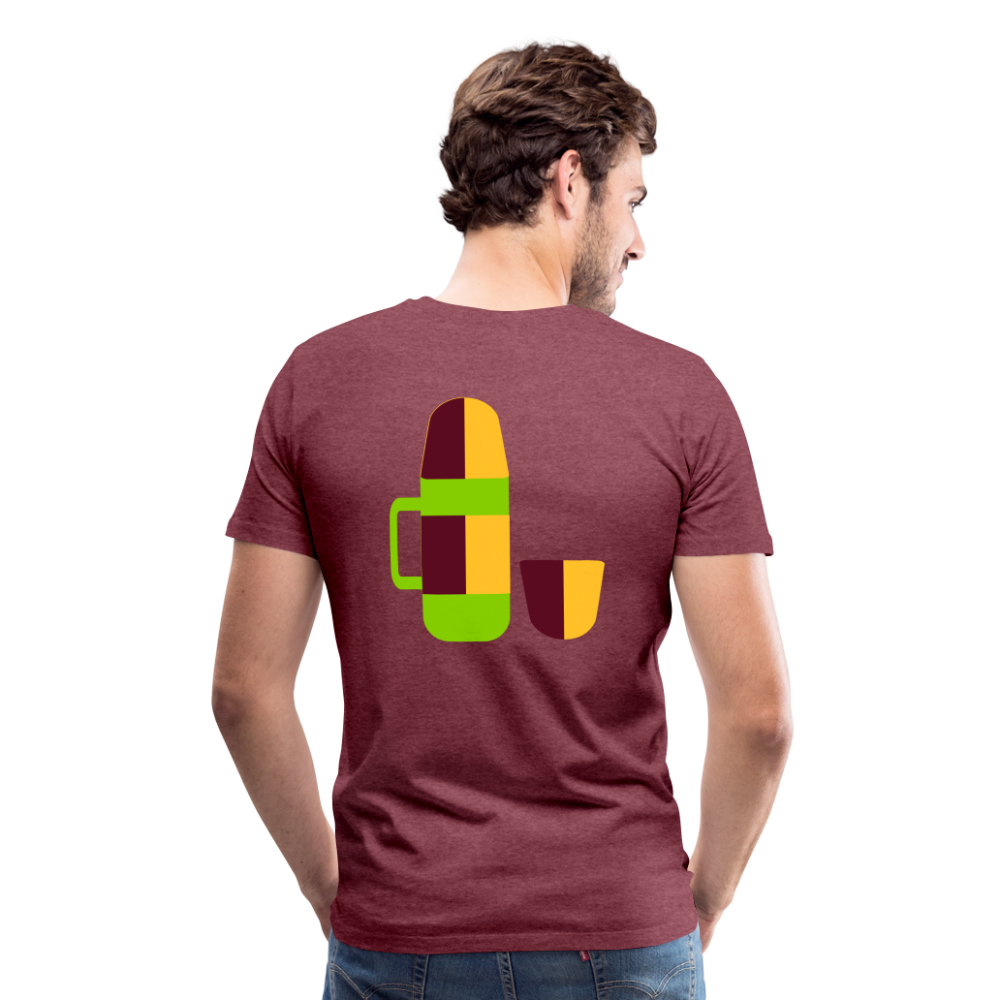 Camiseta premium hombre"Camping" - heather burgundy