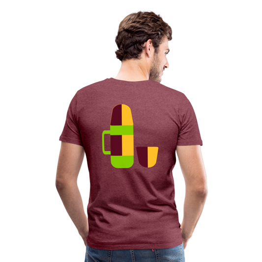 Camiseta premium hombre"Camping" - heather burgundy