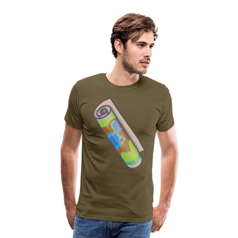 Camiseta premium hombre"Camping" - khaki