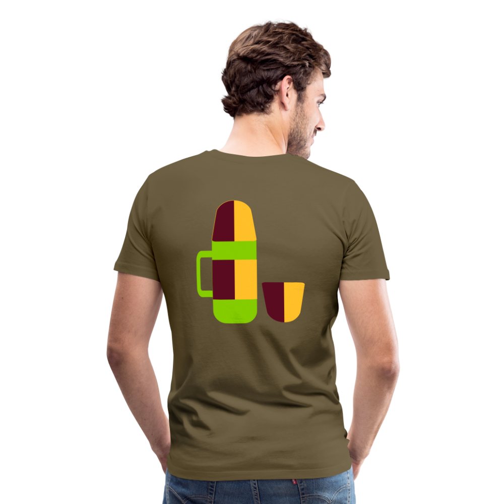 Camiseta premium hombre"Camping" - khaki