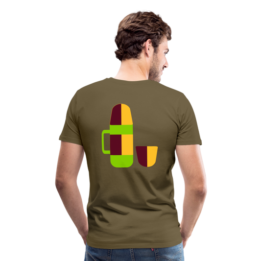 Camiseta premium hombre"Camping" - khaki