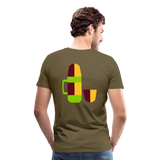 Camiseta premium hombre"Camping" - khaki