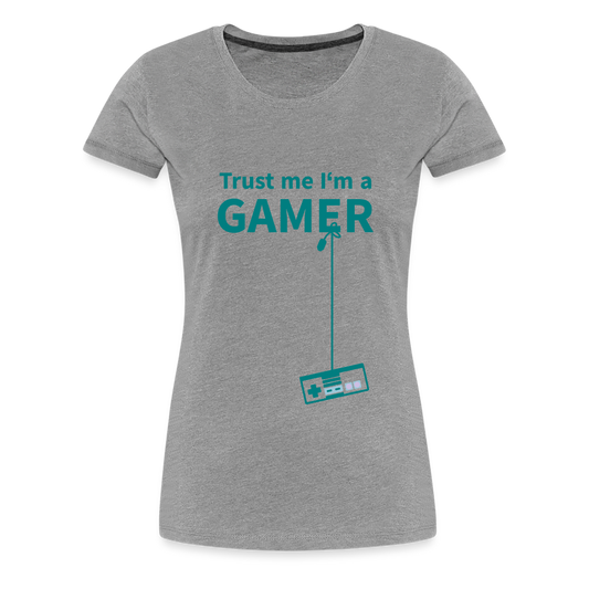 Camiseta premium mujer"Gamer 3" - heather grey