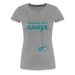 Camiseta premium mujer"Gamer 3" - heather grey