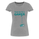 Camiseta premium mujer"Gamer 3" - heather grey