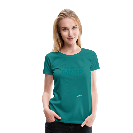 Camiseta premium mujer"Gamer 3" - diva blue
